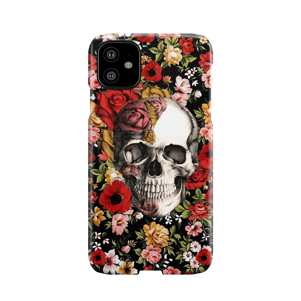 In Bloom Floral Skull Phone Case