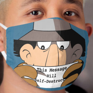 Inspector Gadget Wowzers Self Destruct Message Vintage Funny Humor Cloth Face Mask