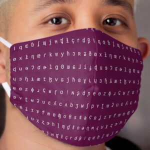 IPA scarf - purple and white Cloth Face Mask