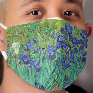 Irises HD (1890) by Vincent Van Gogh Cloth Face Mask