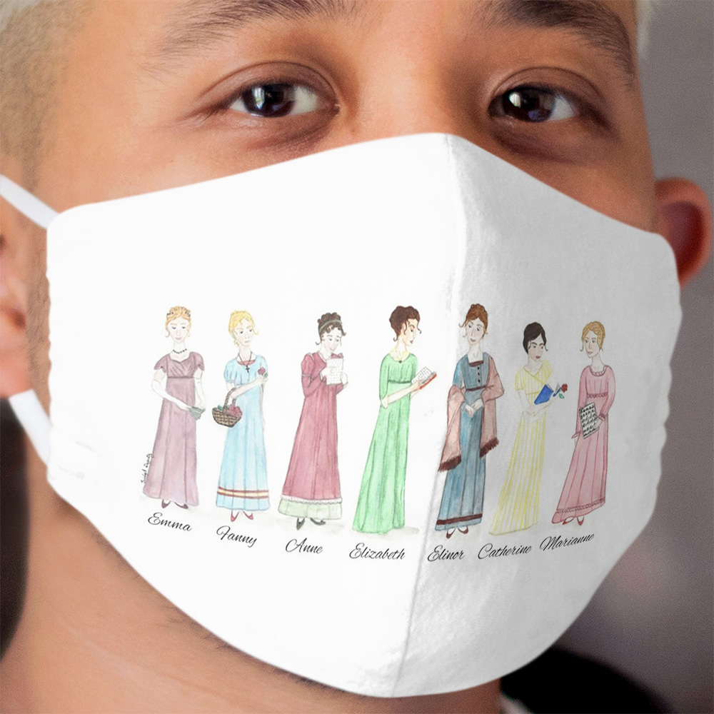 Jane Austen Heroines Cloth Face Mask