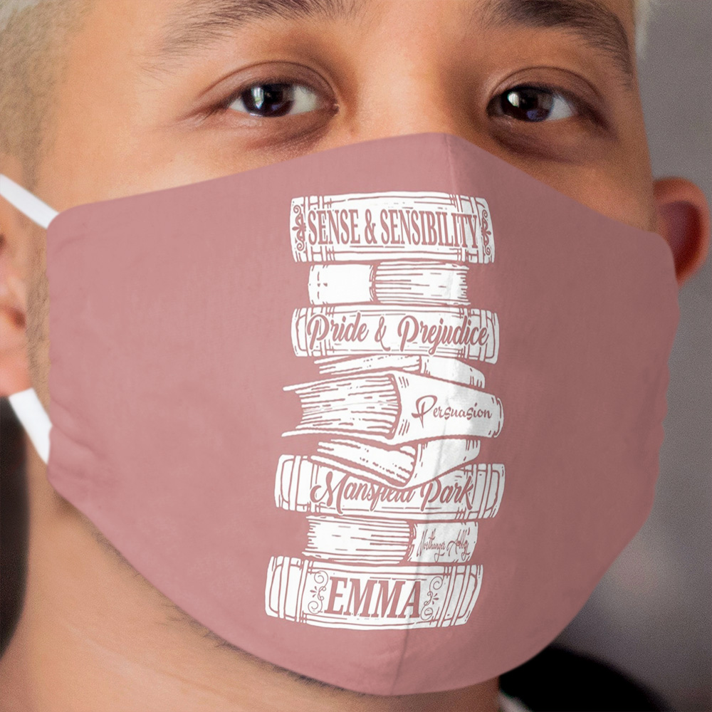 Jane Austen Vintage Book Club Mr. Darcy Fans Literary Quotes Gifts Cloth Face Mask