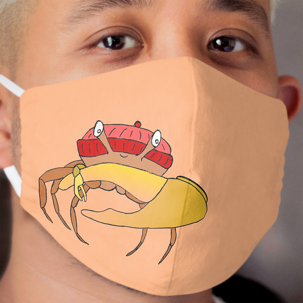 Jaunty Fiddler Crab Cloth Face Mask
