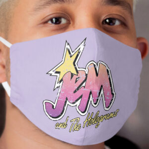 Jem and the Holograms Band Cartoon Misfits Distressed 80s Party Cloth Face Mask 2