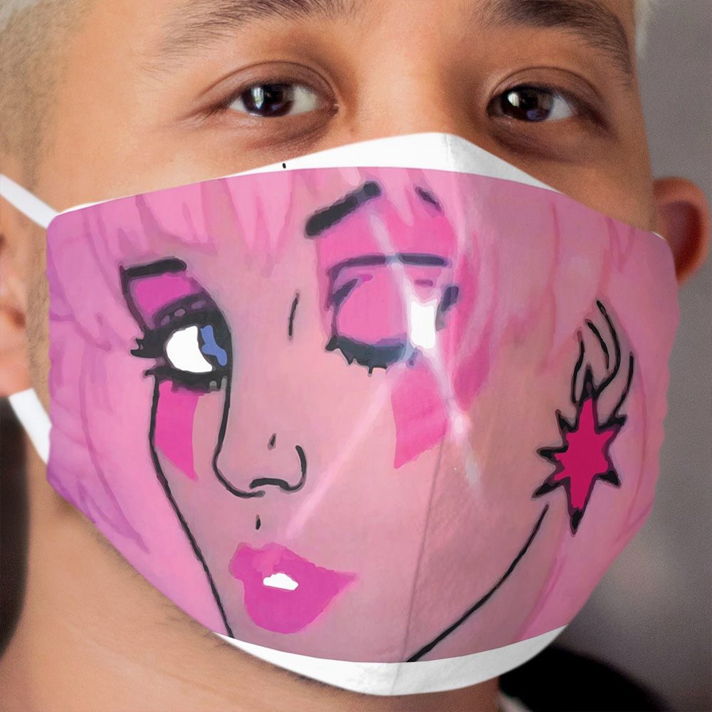 Jem and the Holograms Truly Outrageous Cartoon Misfits Distressed 80s Party Cloth Face Mask