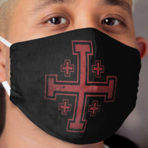 Jerusalem Cross medieval Knights Cross Crusader Cloth Face Mask