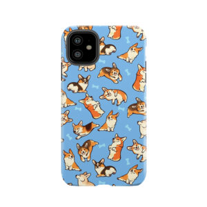 Jolly Corgis In Blue Tough Phone Case