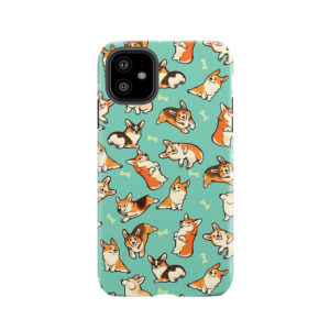 Jolly Corgis In Green Tough Phone Case