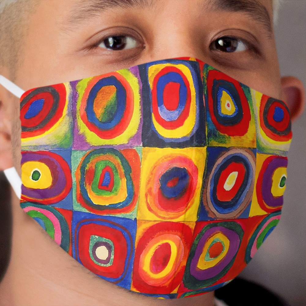 Kandinsky Color Study Squares With Concentric Circles Cloth Face Mask