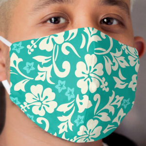 Kapalua Pareau Hawaiian Hibiscus - Wintergreen Cloth Face Mask