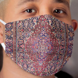 Kashan Central Persian Silk Rug Print Cloth Face Mask
