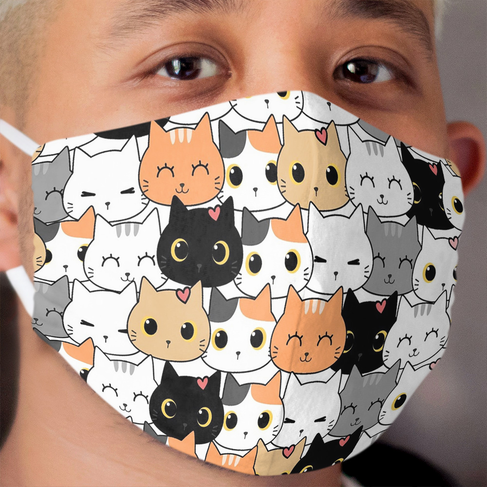 Kawaii Cats Cloth Face Mask Chief Tshirt