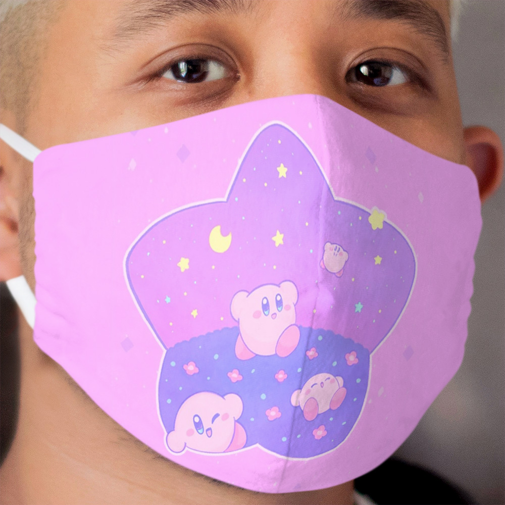 Kawaii Kirby Star Cloth Face Mask