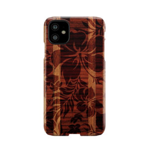 Keokea Beach Faux Wood Hawaiian Surfboard Phone Case