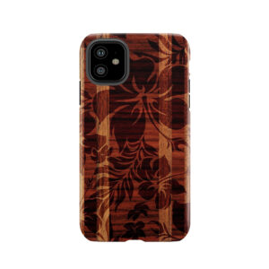 Keokea Beach Faux Wood Hawaiian Surfboard Tough Phone Case