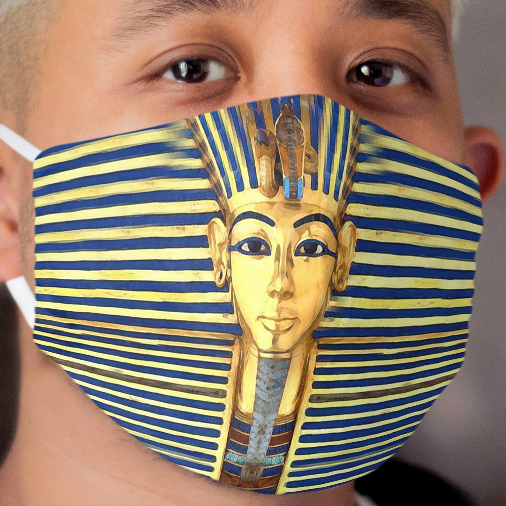 King Tut Gold & Blue Lapis Cloth Face Mask