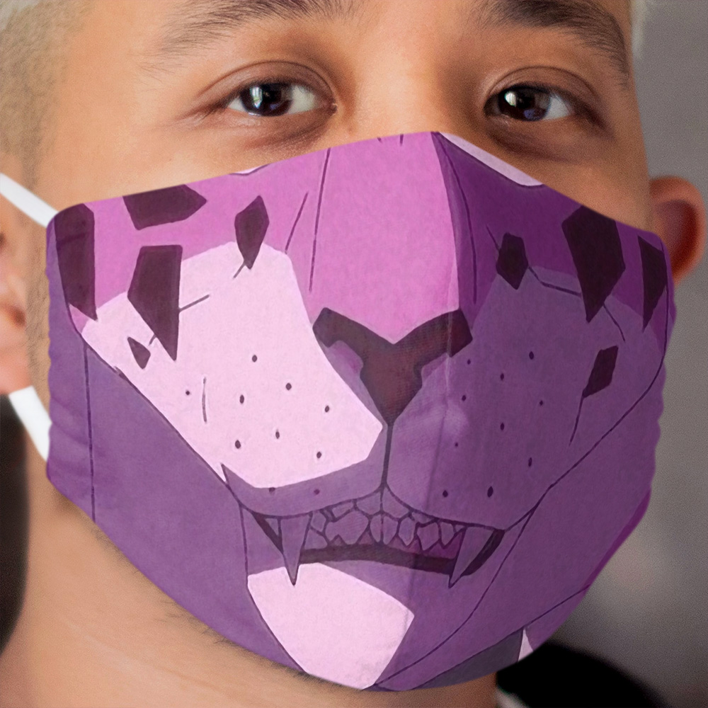Kipo Pink Mega Jaguar Mouth Cloth Face Mask
