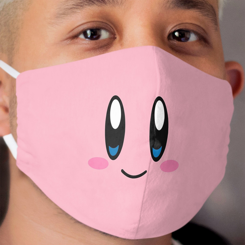 Kirby Face (Pink) Cloth Face Mask Chief Tshirt