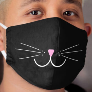 Kitty cat smile Cloth Face Mask , Funny idea Gift for mom, for women, for cat lover Cloth Face Mask