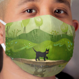 Kitty on a rainy day Cloth Face Mask