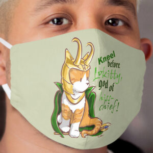 Kneel Before Lokitty! (chibi version) Cloth Face Mask