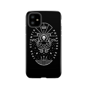 Knowledge - White/Skull Tough Phone Case