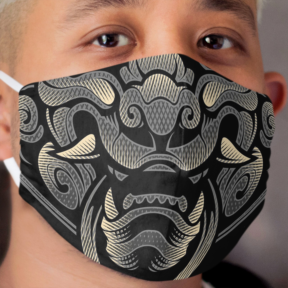 Komainu - the Lion Dog Guardian Cloth Face Mask