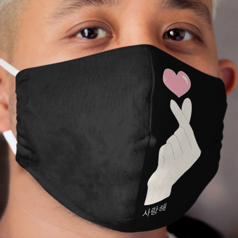 Kpop korean finger heart design Cloth Face Mask