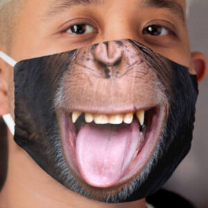 Laughing chimpanzee face Cloth Face Mask