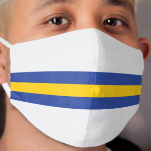 Leeds White Blue & Yellow Colours Bar Design Cloth Face Mask