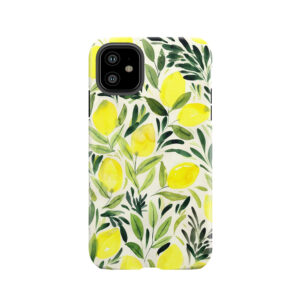 Lemons Watercolor On Creme White Tough Phone Case