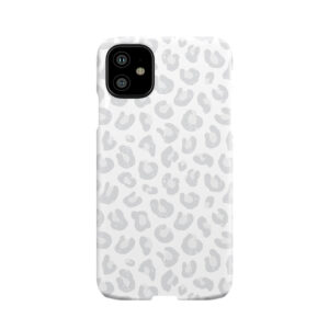 Leopard Print - Silver Gray And White Phone Case