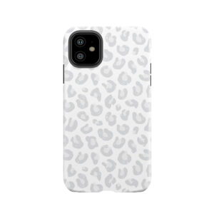 Leopard Print - Silver Gray And White Tough Phone Case