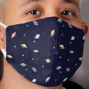 LGBTQ Pride Planets & Stars in Space Pattern Cloth Face Mask