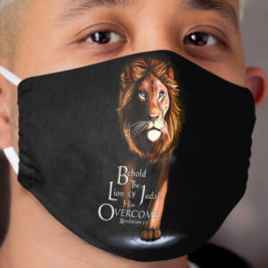 Lion of Judah With Scripture (Amber) Cloth Face Mask