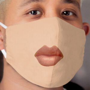 Lips on Light Skin Tone Cloth Face Mask
