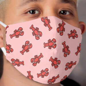 Lobsters Pattern on Light Pink Cloth Face Mask