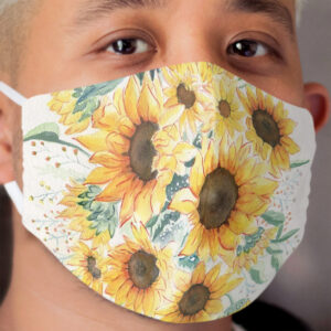 Loose Watercolor Sunflowers Cloth Face Mask