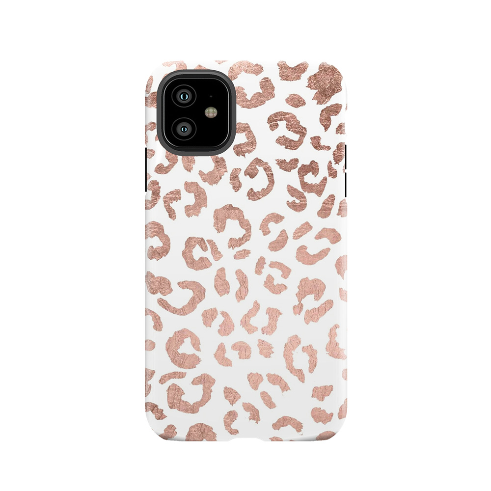 Luxurious Hand Drawn Rose Gold Leopard Print Tough Phone Case