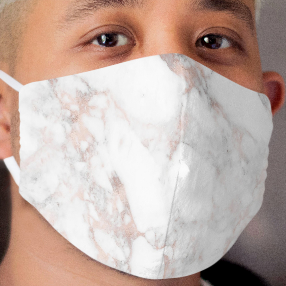 Luxury Rose-gold faux marble Cloth Face Mask