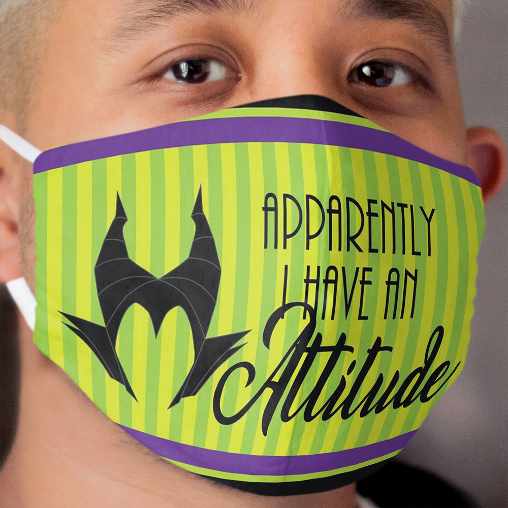 Maleficent Horns Disney Villains Apparently I Have An Attitude Design Cloth Face Mask