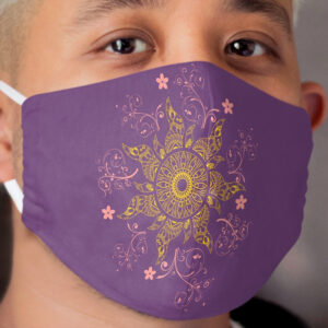 Mandala Gold Flower Cloth Face Mask