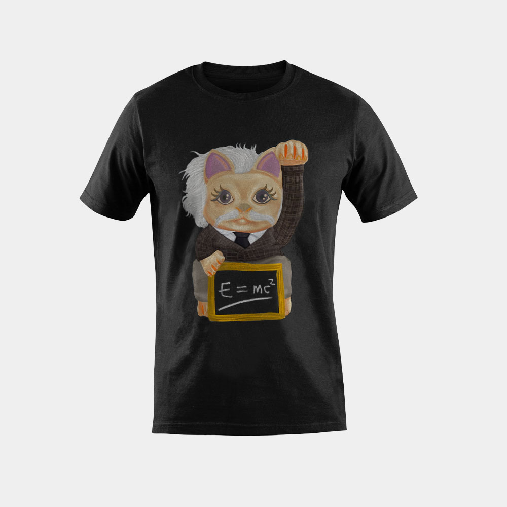 Maneki Neko Good Luck Einstein Cosplay Outfit Gift 2020 T-Shirt
