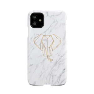 Marble Gold Origami Elephant Phone Case