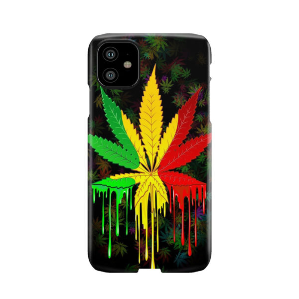 Marijuana Leaf Rasta Colors Dripping Paint Phone Case