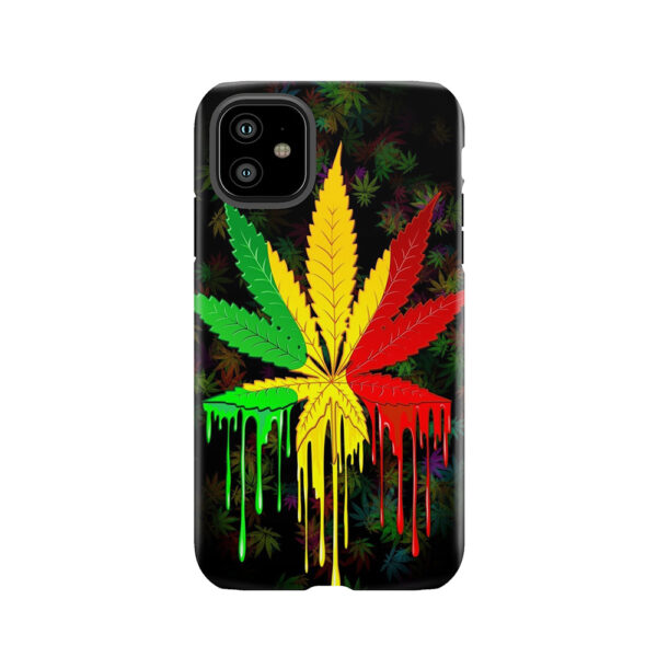 Marijuana Leaf Rasta Colors Dripping Paint Tough Phone Case