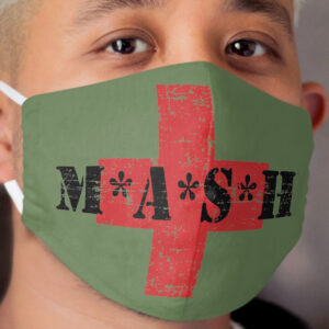 Mash Red Cross TV Show Helicopter Distressed Retro Vintage Cloth Face Mask