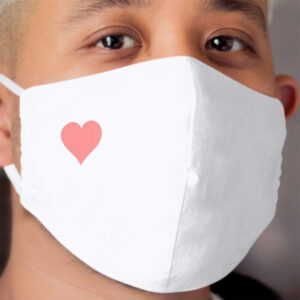 Mask heart pink / white Cloth Face Mask