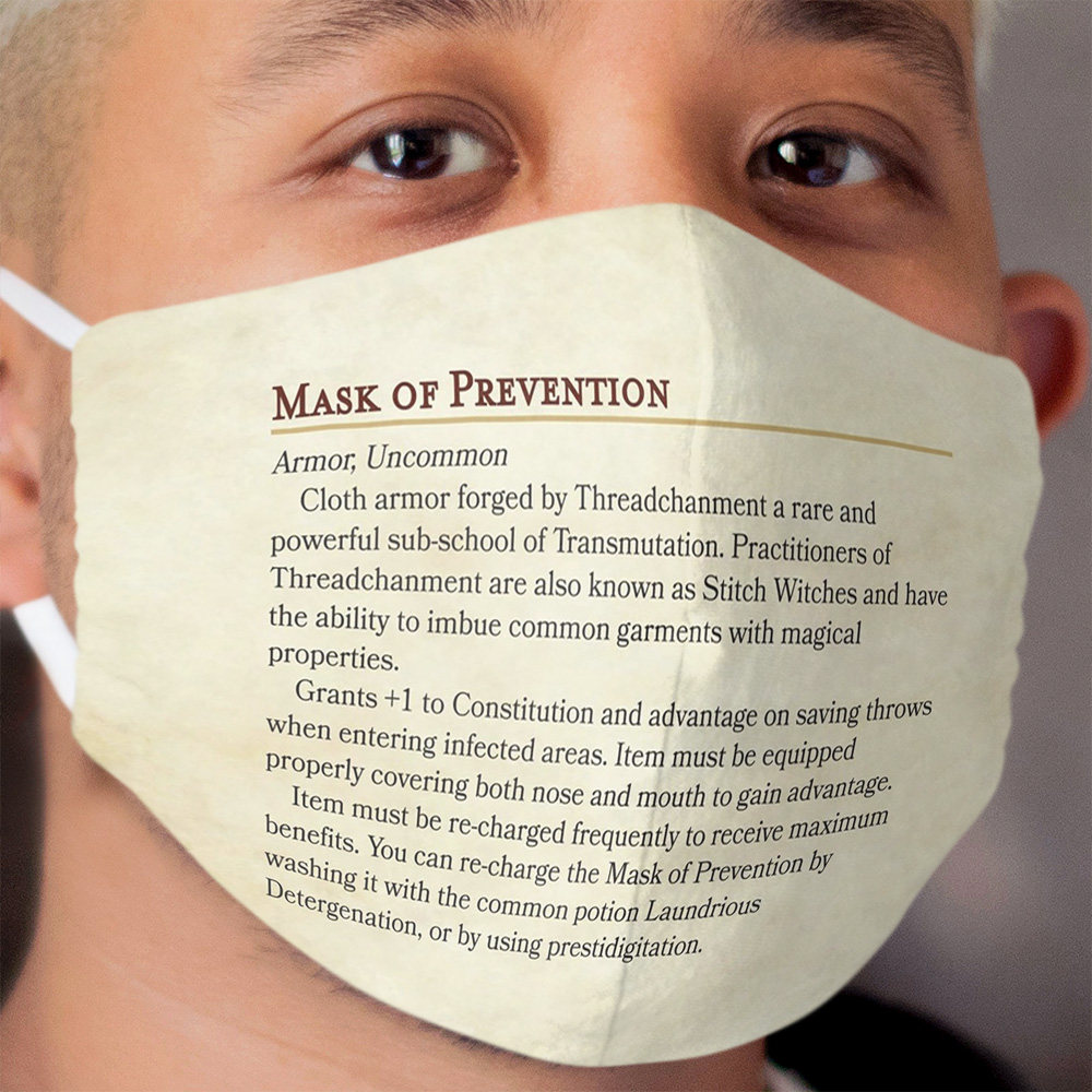 Mask of Prevention - DND Cloth Face Mask