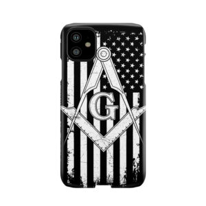 Masonic American Flag Square And Compass - Freemason Phone Case